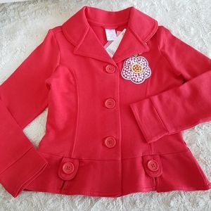 Red sequin flower knit blazer Gymboree Wish you were here Size 6